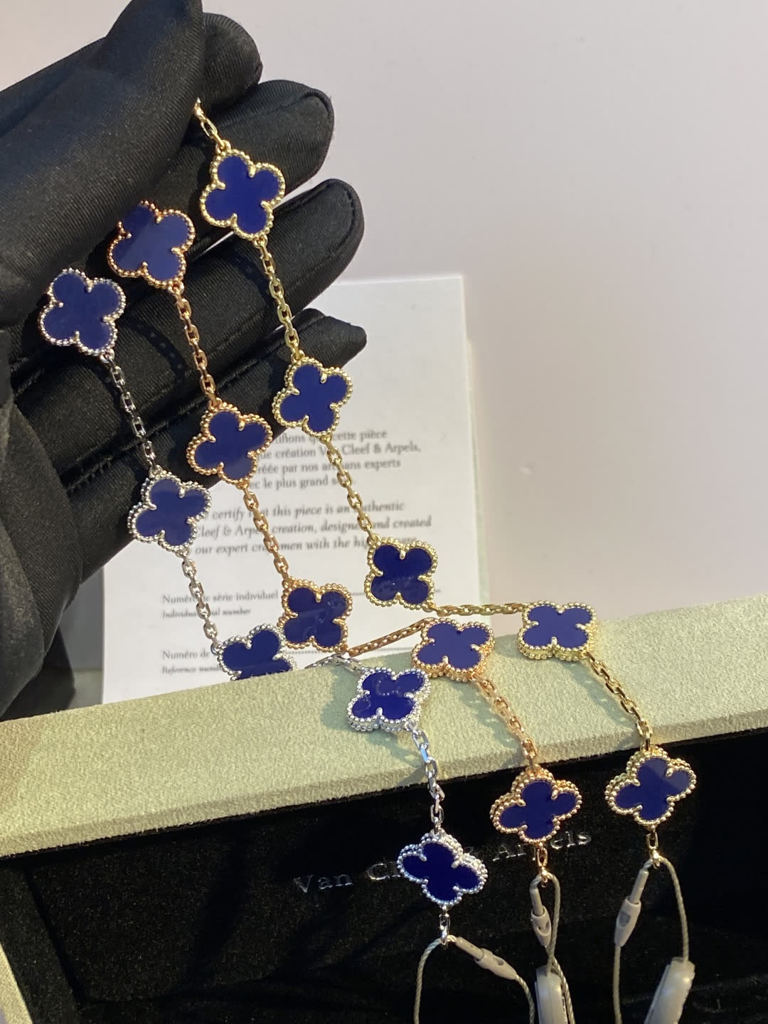 Van Cleef & Arpels Alhambra Triple-Row Necklace